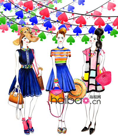 灿烂色彩如骄阳般耀眼！Sunny Gu时尚插画作品赏，Balmain、Anna Sui、Moschino的华丽秀场纸上重现