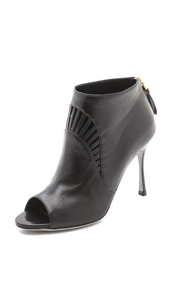 Sergio Rossi Peep Toe Cutout Booties