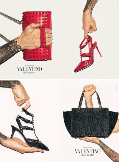 Terry Richardson X Valentino. 铆钉+蕾丝+花臂