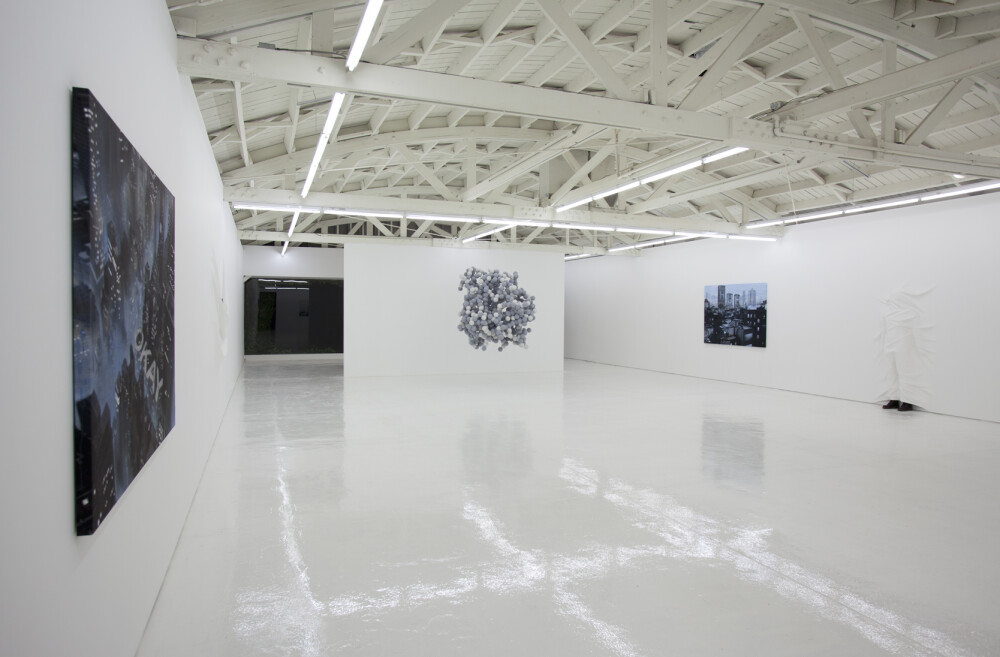 Installation view of the fall, the ball and the wall, Solo Exhibition, OhWow Gallery, Los Angeles, 2012