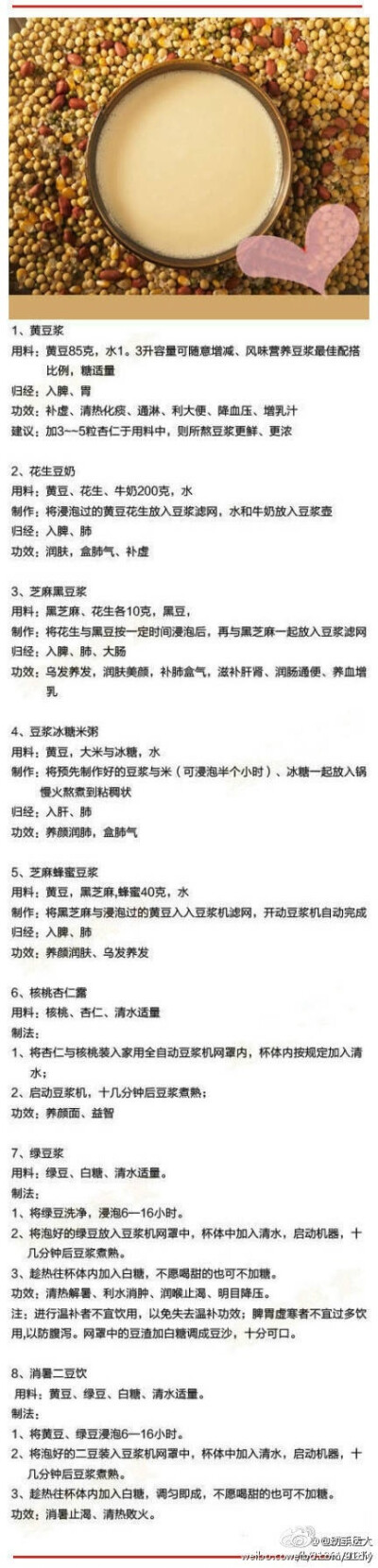 【有豆浆机的朋友们快来学习学习哦】各种豆浆，各种效果，各种爱，健康生活从早餐开始！