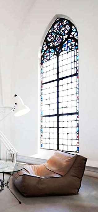 gothic window and leather