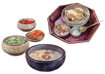 韩国料理插画 – 六月蜂网