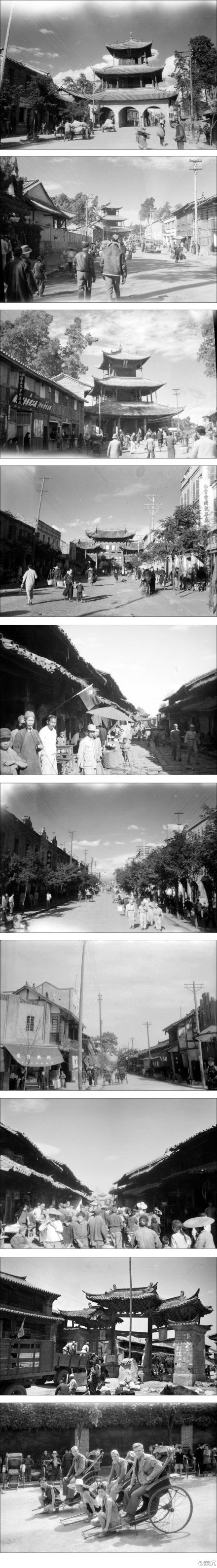 1943-1945年間，雲南【昆明】。（横畫幅第11--20幅）。（伯特-克拉夫奇克 Bert Krawczyk 攝）