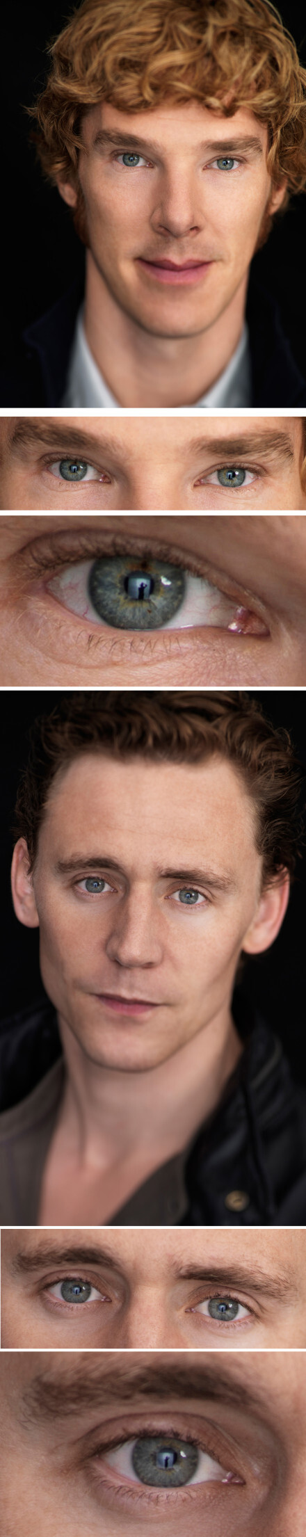 #tom hiddleston##Benedict Cumberbatch#戰馬時期？在眼睛被放大N倍後，兩只的眼睛裡都倒映著攝影師的身影啊！！！美哭了！真正的眼睛裡藏著另一個世界啊！好夢幻！