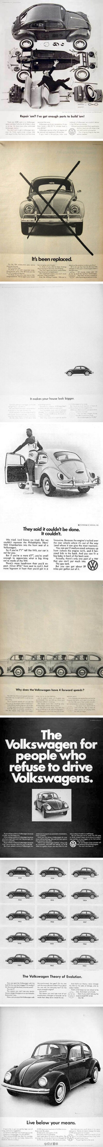 【老广告】 1960年代大众甲壳虫的广告