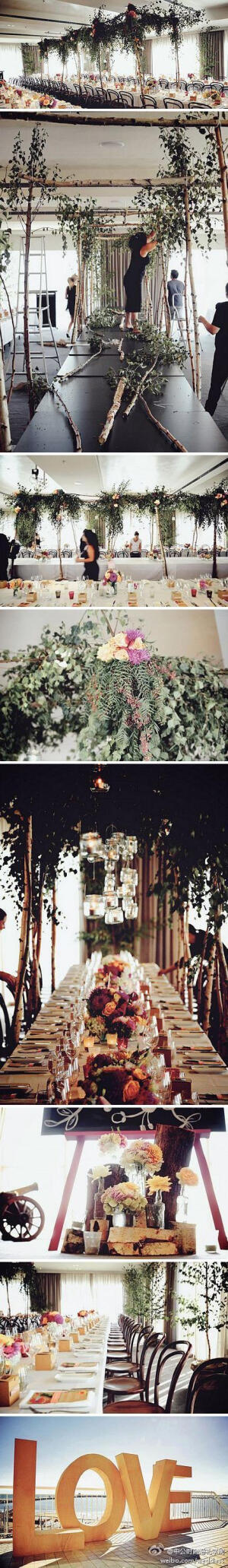 【婚宴】森林系婚礼宴会场布置！