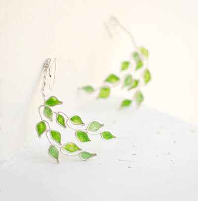 手工耳饰 925纯银【树系列】