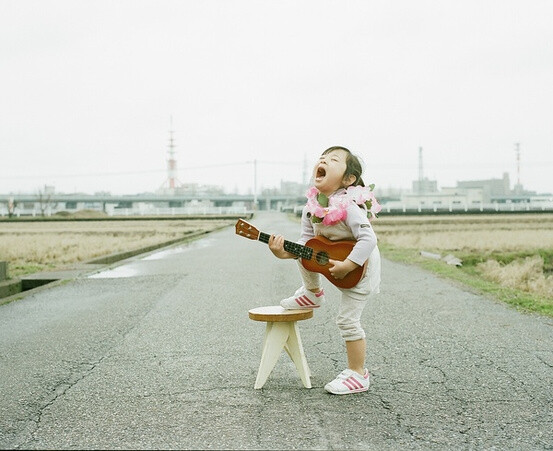 摇滚 小女孩 孩子 爱 公路