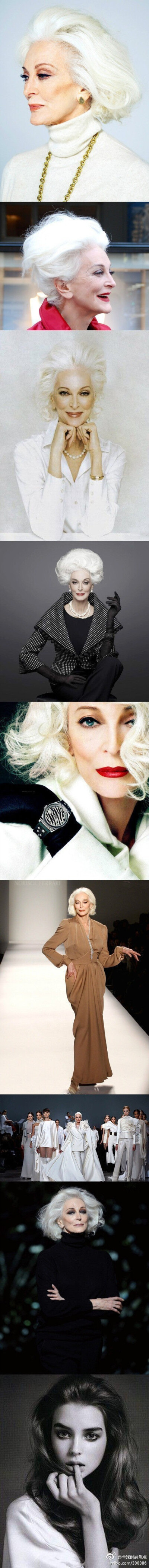 【Carmen Dell&#39; Orefice】 她是最老的职业模特，她是意大利和匈牙利混血儿，她已经82高龄却仍然活跃在世界顶级时尚秀场。岁月带不走她的优雅，银发是她特有的时尚。她是卡门·戴尔·奥利菲斯，一个时间都拿她无可…