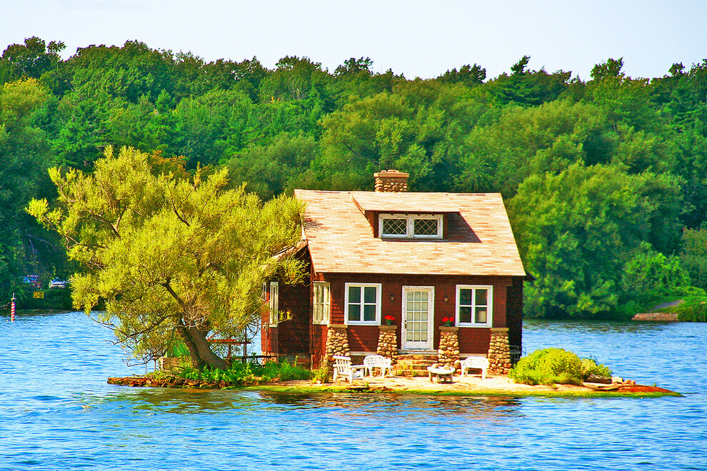 On this porch in Thousand Islands, Canada.