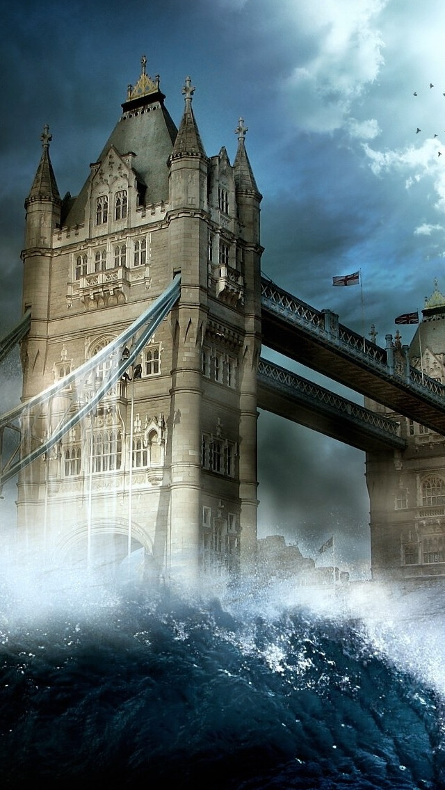 London Tower Bridge Wave iPhone 5 Wallpaper