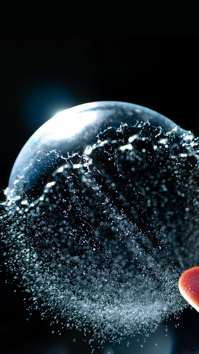 Soap Bubble Bursting bokeh iPhone 5 Wallpaper