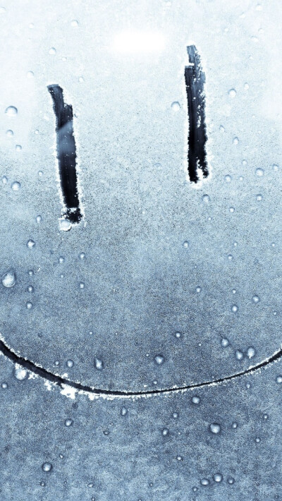 Smiley Face On A Frozen Window iPhone 5 Wallpaper