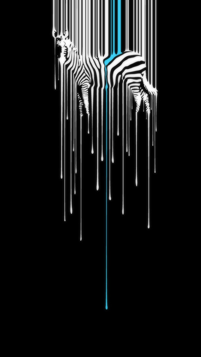 Zebra melting background iPhone 5 Wallpaper