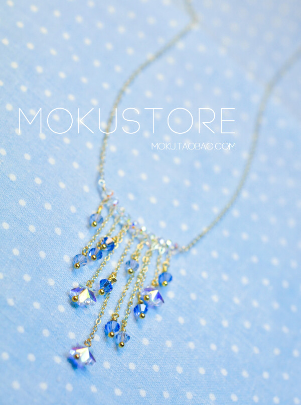 MokuStore●手工●华丽施家水晶星星锁骨链|短项链星の碎屑