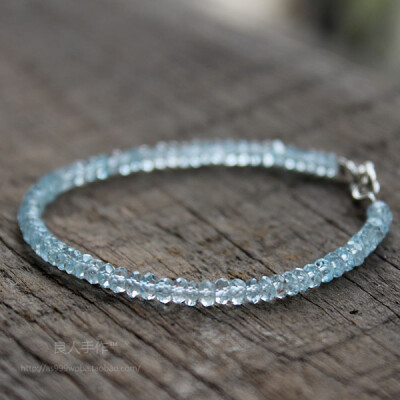 顶级品质天然托帕石超纯净刻面手链纤细迷你超闪纯银手链