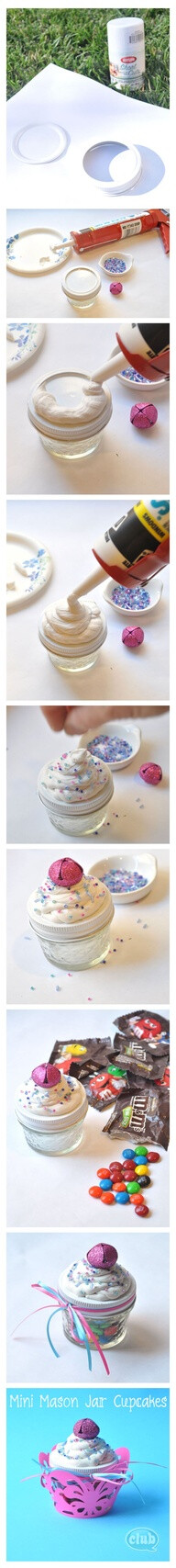 Mini Mason Jar Candy Cupcakes