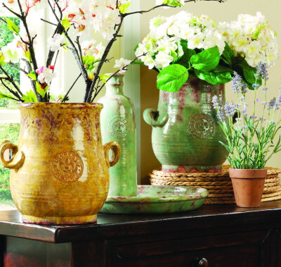 HarborHouseFlorenceColl装饰瓶装饰盘花瓶红陶家居摆设多款