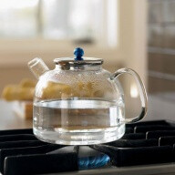 heat-proof lab glass tea kettle.