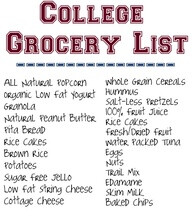 Healthy College Grocery List.