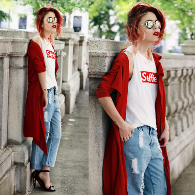 Front Row Shop Cape, Romwe Pants, Jessica Buurman Sandals, Skinny Bitch Apparel Tee