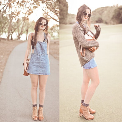 Denim Dress Overalls, Junk Black Crop, Zerouv Vintage Inspired Shades, Beige And Brown Sling Bag, Camel Sued Toe Cap Boots, Baggy Beige Knit