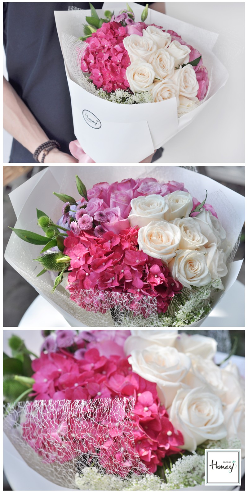 纯净的白色花纸更能衬托花朵的娇美哈~