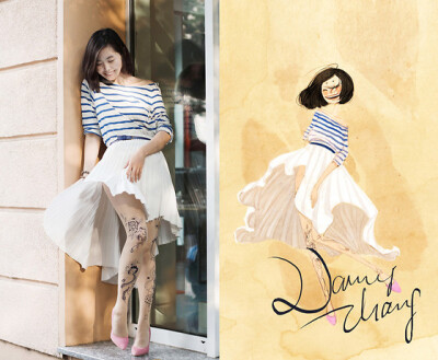 A.F.Vandevorst Skirt, Bebaroque Tattoo Tights, Asos Heels - Sailor Tattoos~ - Nancy Zhang
