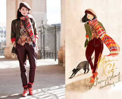 Herm?s Blazer, My Pet Square Pants, Paul Smith Scarf, Marc Cain Flats - Afternoon cats. - Nancy Zhang