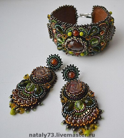 Браслеты ручной работы. Ярмарка Мастеров - ручная работа комплект "Осенние акварели" ( два варианта!). Handmade.