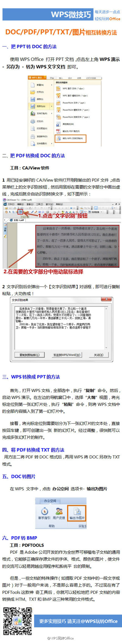 Word，PDF，PPT，TXT，图片之间的转换方法