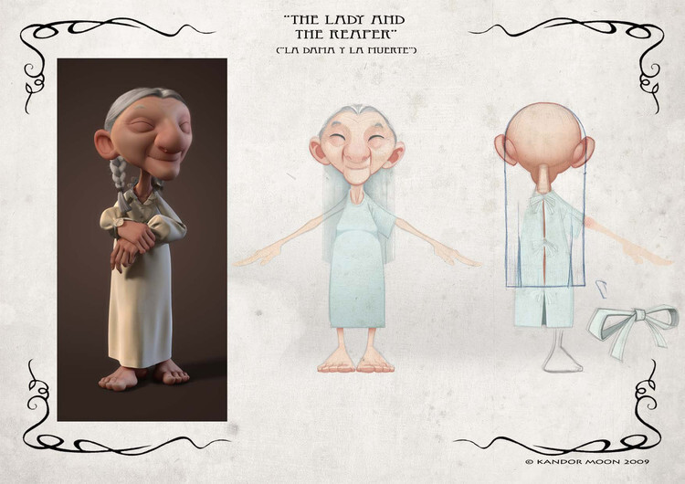 奥斯卡提名动画短片老妇人与死神角色设计