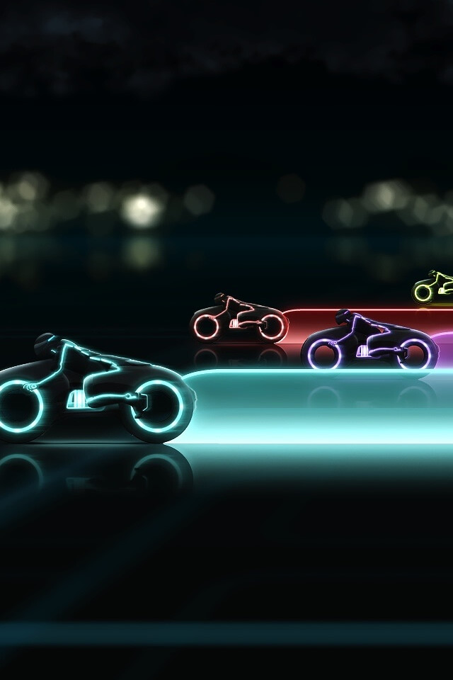 Tron Legacy Lightcycle Race iPhone Wallpaper