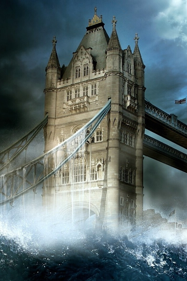 London Tower Bridge Wave iPhone Wallpaper