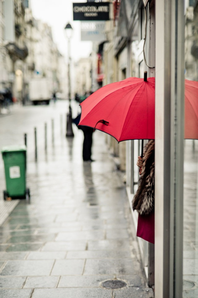 The corner of the red umbrella iPhone Wallpaper