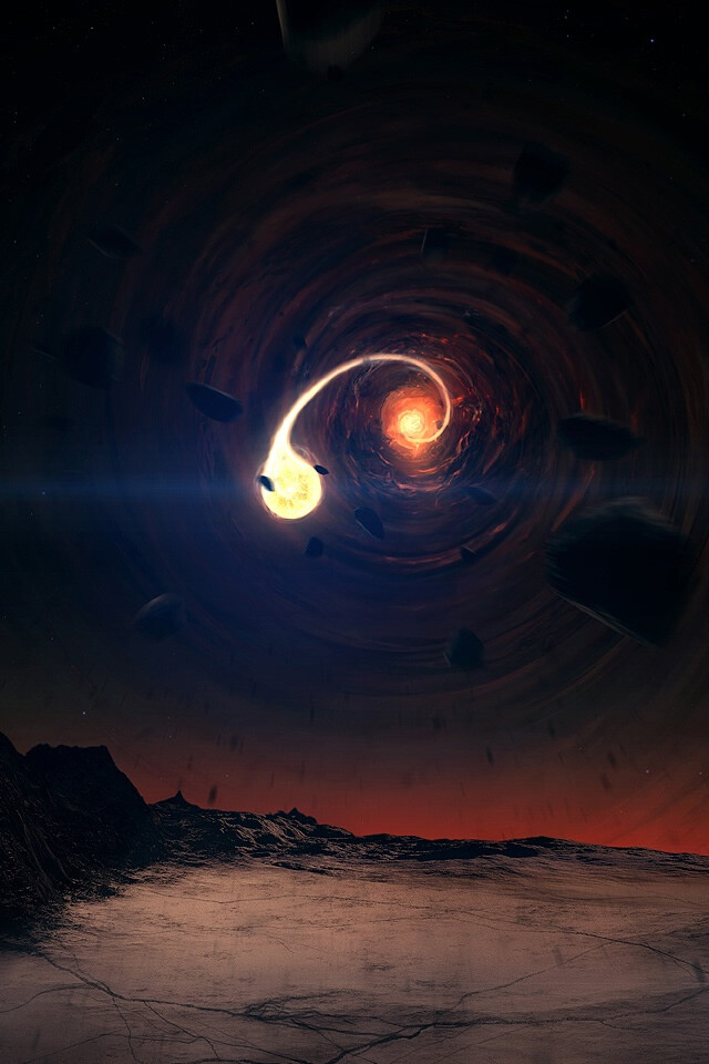 Black Hole Scene iPhone Wallpaper