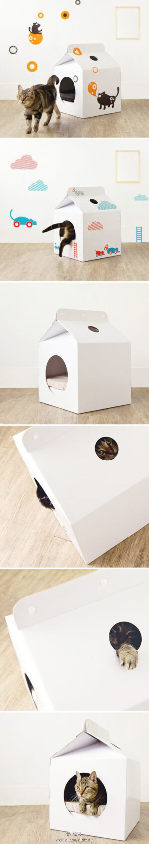 【堆糖创意设计】宠物们的牛奶小房子，纯白的外形很适合用来DIY。