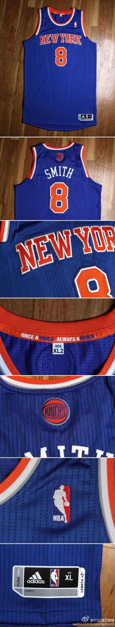 R Smith New York Knicks Adidas REV30，JR·史密斯的球员版阿迪达斯REV30球衣～～～