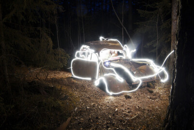 Photograph lightend car by Joakim Wijk