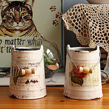 半岛生活 欧式仿古仿搪瓷 陶瓷花瓶摆件 精美家居装饰 可种植植物