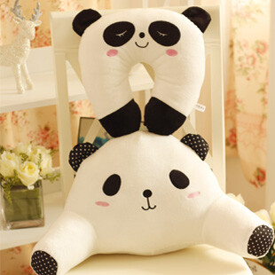 毛绒玩具熊猫卡通多功能抱枕办公室靠腰护腰枕靠背垫靠垫创意礼品