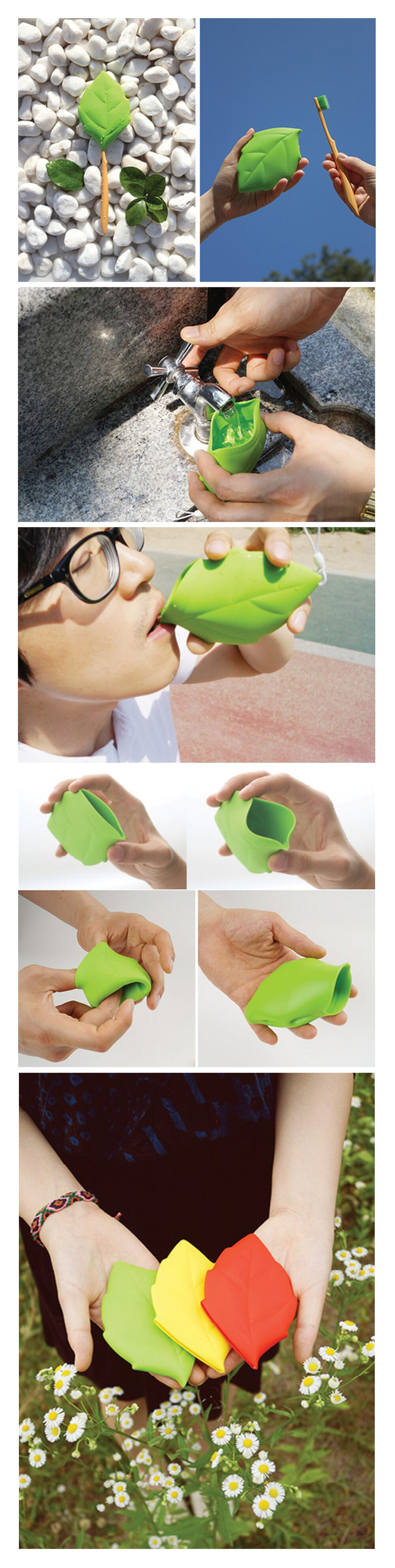 Pocket Cup by Connect Design。 Pocket Cup用安全且无副作用的硅胶制作而成，出差或者远行时可用来喝水或者当牙缸。