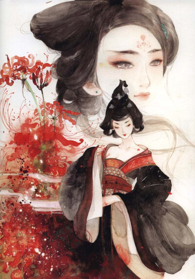 《花·女词》彼岸花，插画师：呀呀