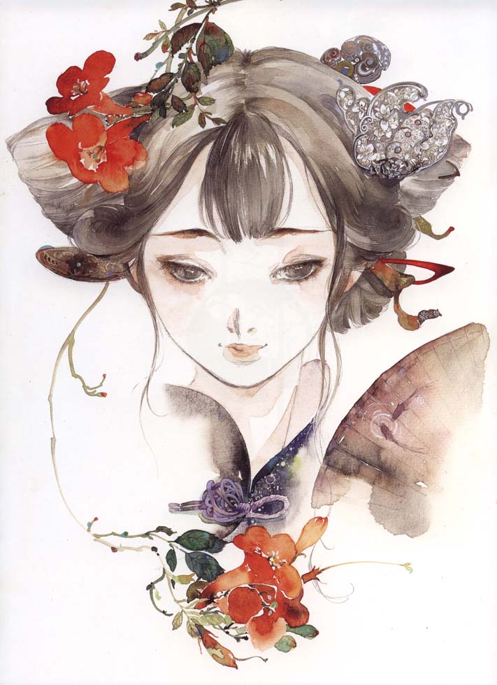 《花·女词》凌霄花，插画师：呀呀