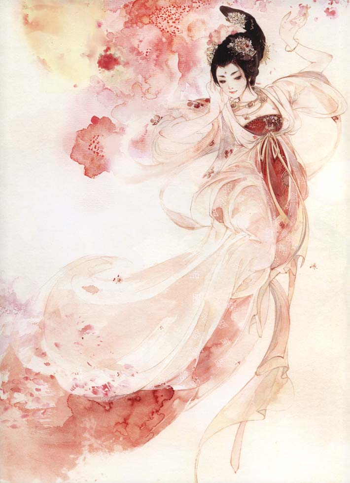 《花·女词》芙蓉，插画师：呀呀