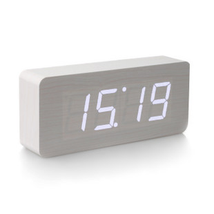 INFUN二代声控木头钟简约闹钟床头钟LED钟创意新年礼物