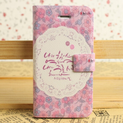 支架式皮套件iphoneS蕾丝花瓣手机壳iphone苹果保护套