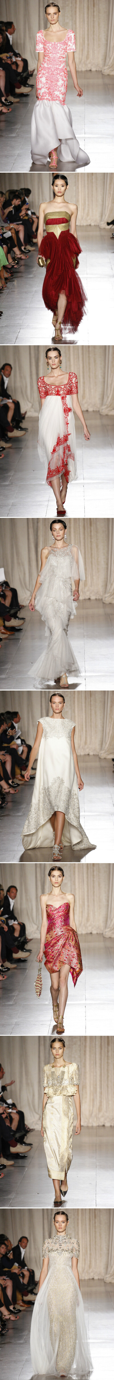 Marchesa SS 2013 Part I 拼成一条不太显眼，但仔细看每一件都很美