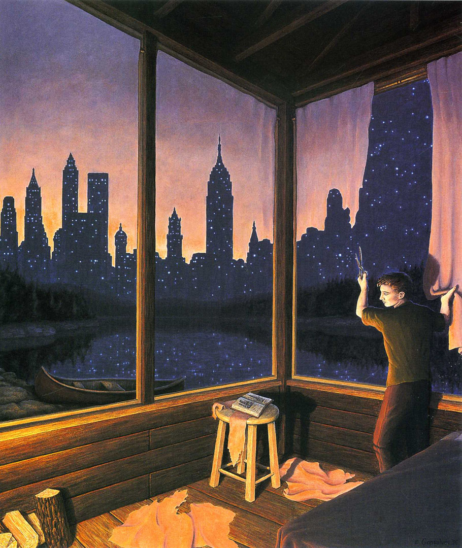 Rob Gonsalves 国外超现实主义画家 City skyline